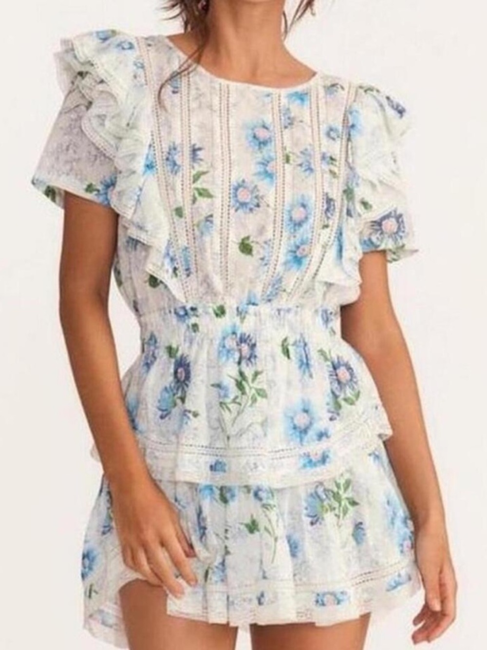 LoveShackFancy Natasha Dress in Blueberry Cloud size large
